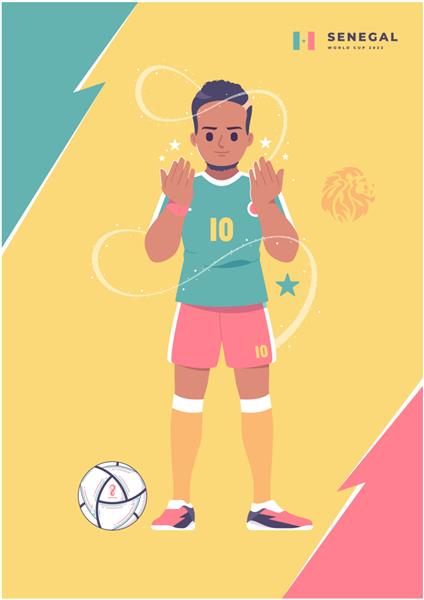 طراحی پوستر فوتبالیست معروف سنگال سری جام جهانی