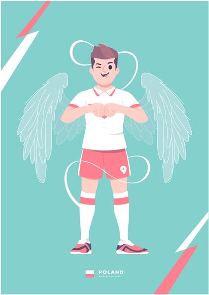 طراحی پوستر بازیکن فوتبال لهستان سری جام جهانی