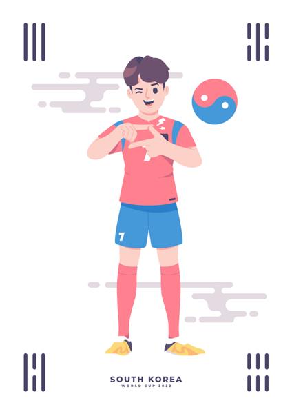 طراحی پوستر فوتبالیست کره ای سری جام جهانی