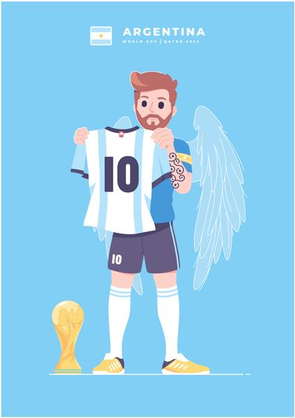 طراحی پوستر فوتبالیست افسانه ای آرژانتین سری جام جهانی
