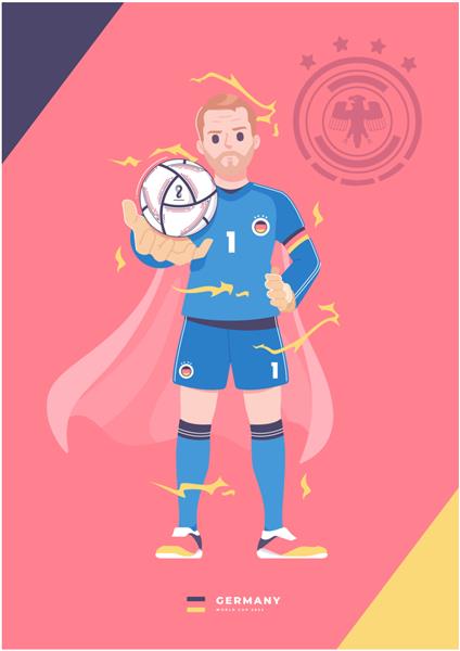 طراحی پوستر اسطوره ای فوتبالیست آلمانی سری جام جهانی