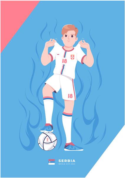 طراحی پوستر بازیکن فوتبال صربستان سری جام جهانی