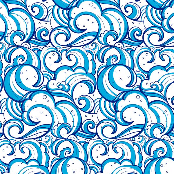 الگوی موج ژاپنی کشیده شده با دست