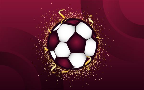 جشن فوتبال قطر 2022 با تصویر پرچم قطر وکتور حق بیمه