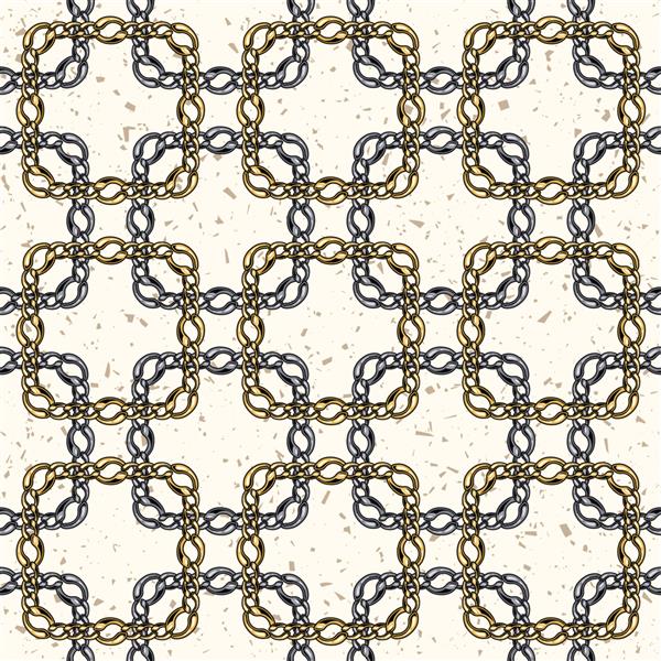 الگوی زنجیر هندسی بدون درز با مربع