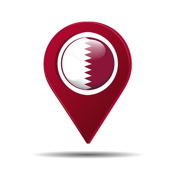 نقطه ورود سه بعدی با دکمه براق پرچم ملی قطر در مرکز وکتور علامت چک