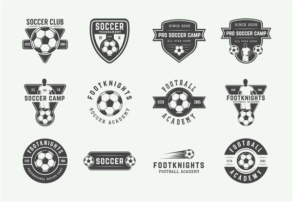 مجموعه ای از لوگوی قدیمی فوتبال یا فوتبال