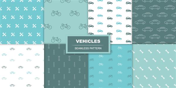 الگوی شفاف خودرو و دوچرخه