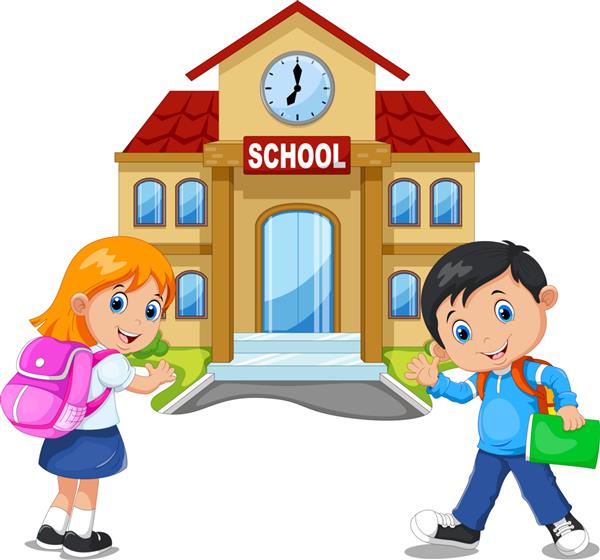دختر و پسر به مدرسه می روند