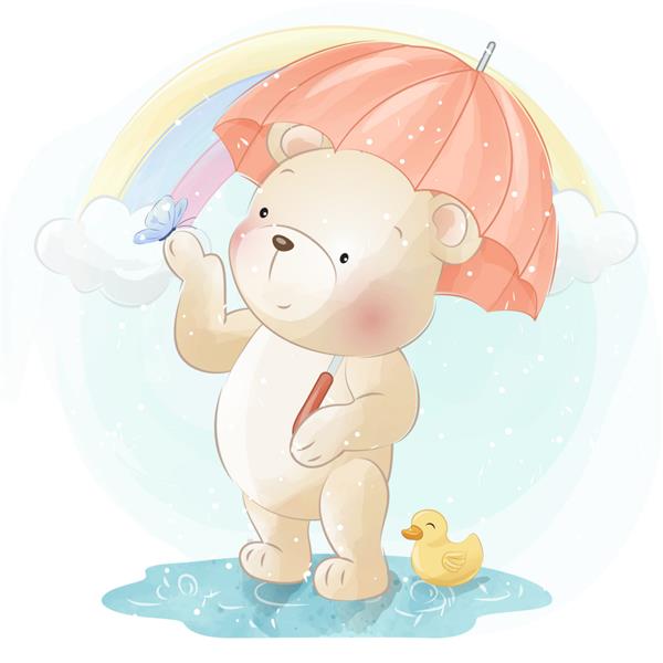 چتر آویزان خرس کوچک