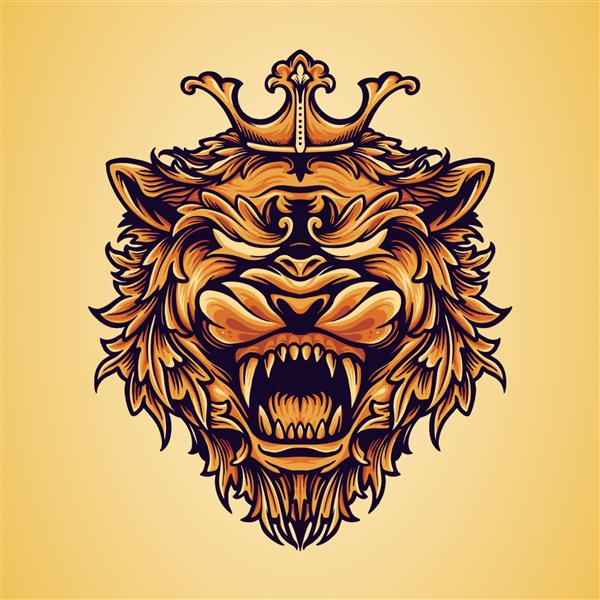 لوگوی سر شاه شیر با زیور آلات