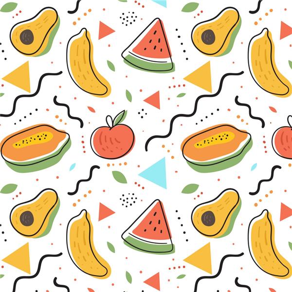 الگوی میوه با هندوانه و آووکادو