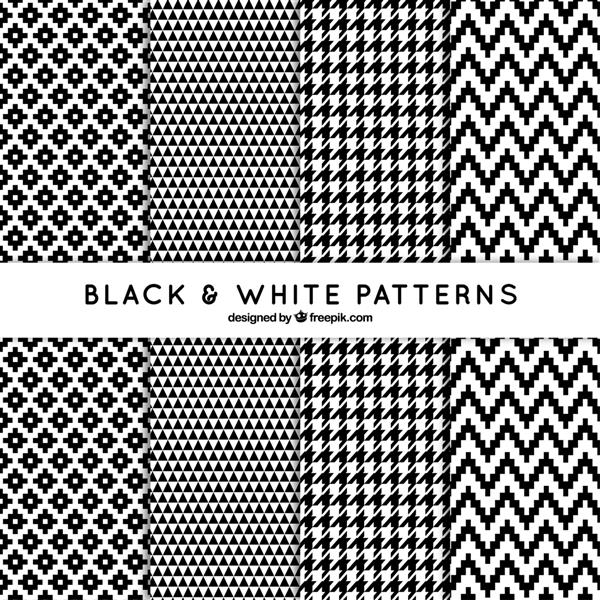 ست الگوهای تزئینی در سیاه و سفید