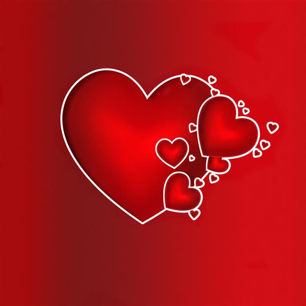 کارت عاشقانه با قلب قرمز