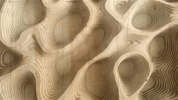 بافت انتزاعی برجسته ساخته شده از چوب سنگ یا مواد دیگر تصویر سه بعدی رندر سه بعدی