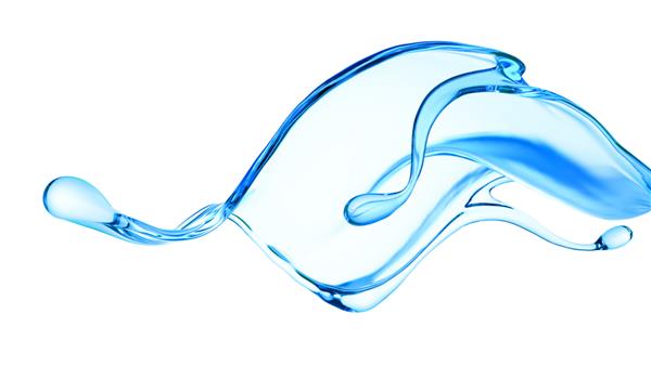 پاشیدن مایع آبی شفاف آب تصویر سه بعدی رندر سه بعدی