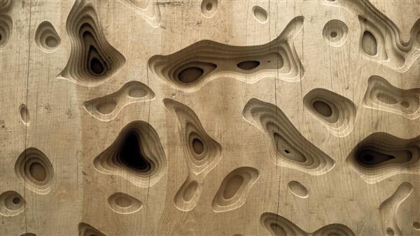 بافت انتزاعی برجسته ساخته شده از چوب سنگ یا مواد دیگر تصویر سه بعدی رندر سه بعدی