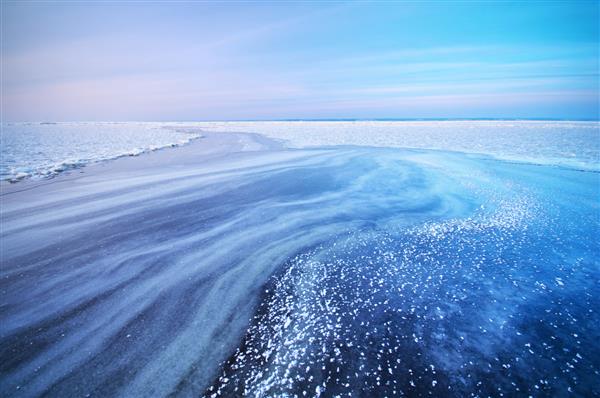 منظره یخی زمستانی ترکیب طبیعت