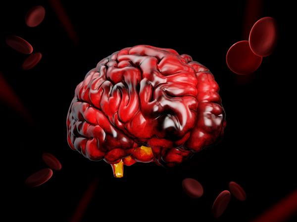 تصویر سه بعدی از مدل مغز انسان در پس زمینه سیاه