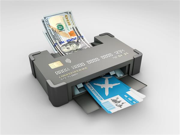 رندر سه بعدی ثبت نام آنلاین برای پرواز رزرو و پرداخت پول مسیر برش گنجانده شده است