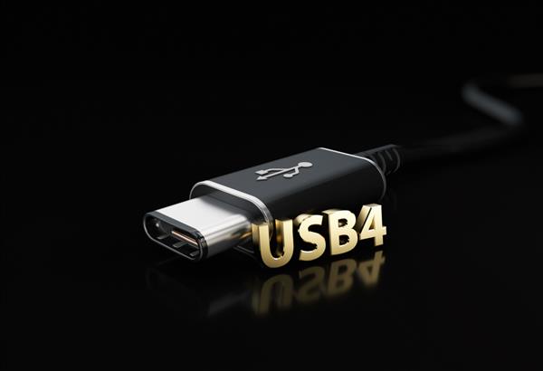 تصویر خط کابل USB نوع c یا USB 4 تصویر سه بعدی