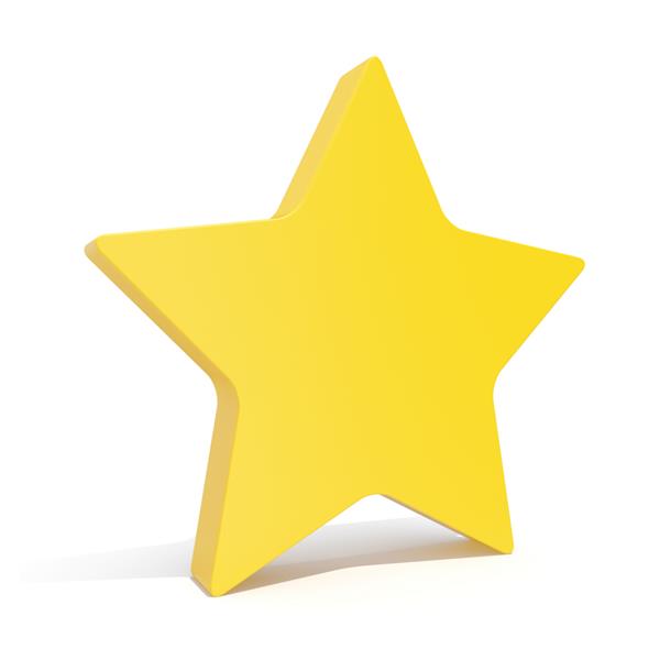 ستاره تصویر سه بعدی نماد مورد علاقه که روی پس‌زمینه سفید قرار دارد