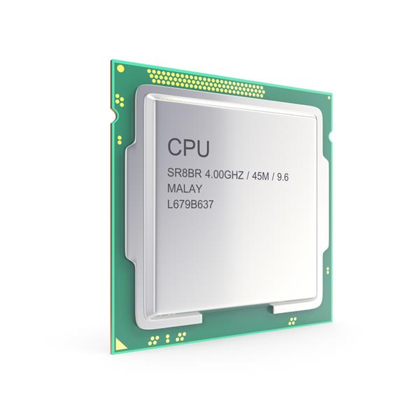 پردازنده مرکزی واحد پردازنده جدا شده در تصویر سه بعدی سفید