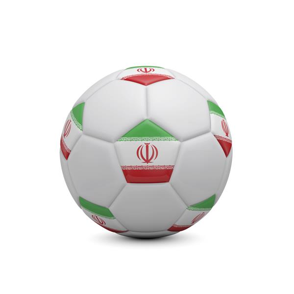فوتبال فوتبال با رندر سه بعدی پرچم ایران