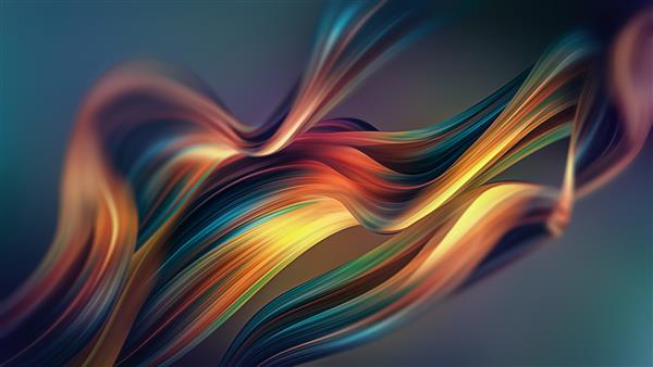 طراحی انتزاعی با شکل‌های مواج رنگارنگ