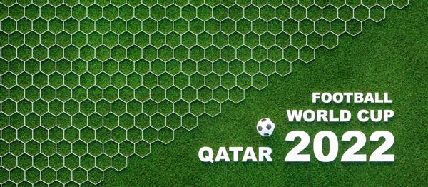 متن جام جهانی فوتبال 2022 قطر با فضای کپی برای متن یا طراحی رندر سه بعدی خود