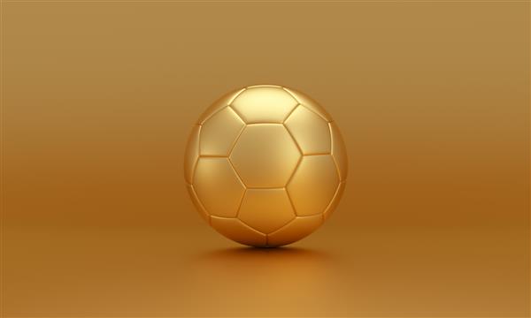 توپ طلایی فوتبال جدا شده در پس زمینه طلایی
