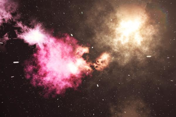 جهان پر از ستاره سحابی و کهکشان غبار فضایی در جهان پس زمینه زیبا با ستاره ها رندر سه بعدی