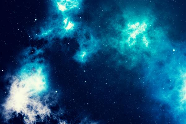 میدان ستاره ای کیهان در اعماق فضا با سحابی سال های نوری دورتر از زمین پس زمینه رنگارنگ رندر سه بعدی