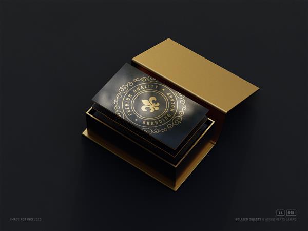 ماکت کارت ویزیت لوکس با جعبه بسته بندی طلا