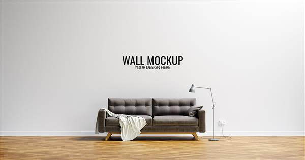 مدل مینیمالیستی دیوار داخلی مبل قهوه ای
