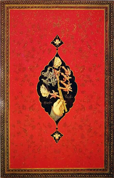 گل و پروانه اثر آقا لطفعلی شیرازی صورتگر