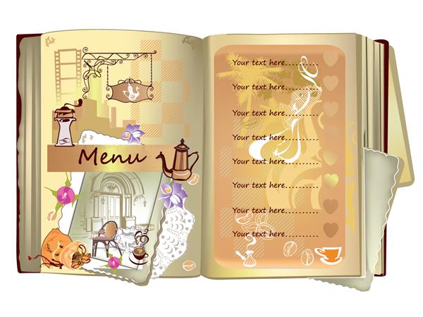 تصاویر غذای طراحی شده با دست برای منوی رستوران یا کافه کتاب قدیمی پس زمینه طراحی منو بروشور کارت و غیره
