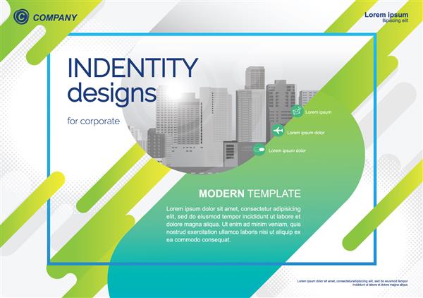 طراحی وکتور قالب برای بروشور گزارش سالانه پوستر طراحی وب ارائه شرکتی بروشور طرح بندی مدرن با اندازه رنگ سبز افقی استفاده و ویرایش آسان