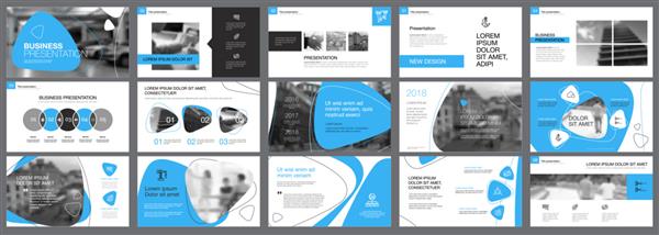 مجموعه اینفوگرافیک مفهومی بازاریابی یا مالی سیاه و آبی عناصر طراحی کسب و کار برای الگوهای اسلاید ارائه برای گزارش شرکت تبلیغات طرح بروشور و طراحی پوستر