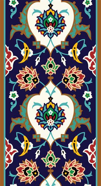 حاشیه بدون درز گل عربی طراحی سنتی اسلامی عنصر تزئین مسجد