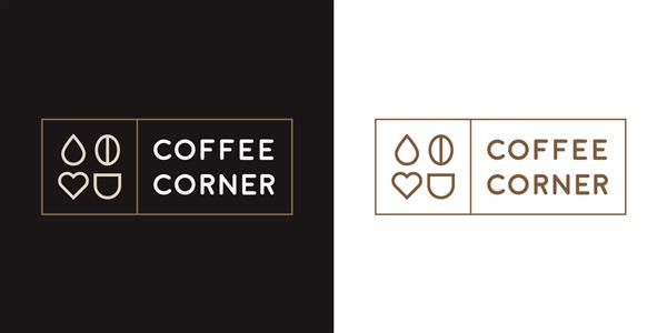 طراحی لوگو گوشه قهوه با مفهوم مدرن و قدیمی