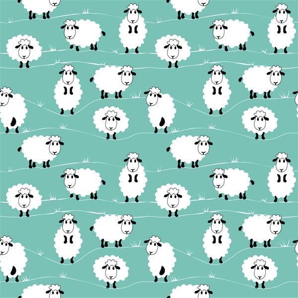 الگوی گوسفند تصویر وکتور از گوسفندهای زیبا سبک کارتونی