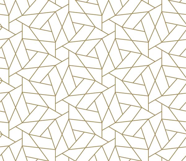 الگوی بدون درز وکتور ساده هندسی مدرن با بافت خط طلایی در زمینه سفید کاغذ دیواری انتزاعی سبک پس زمینه کاشی روشن
