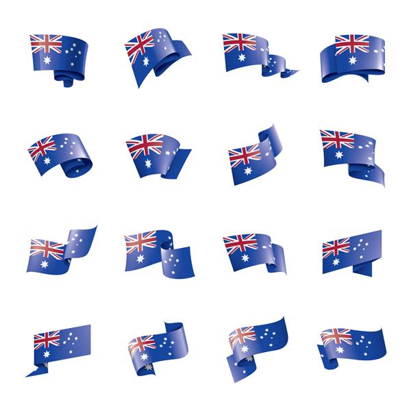 پرچم استرالیا تصویر وکتور در پس زمینه سفید