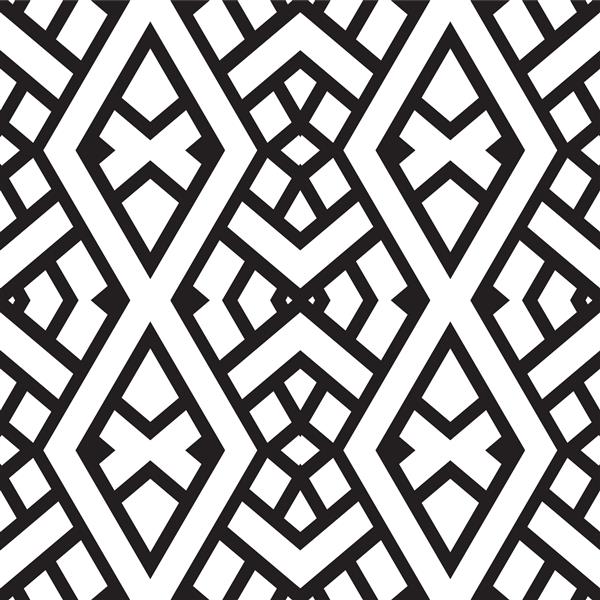 الگوی سیاه و سفید بدون درز انتزاعی - تصویر وکتور