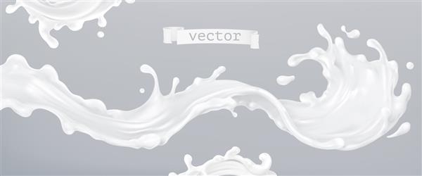 وکتور واقعی سه بعدی Milk Slash طراحی بسته