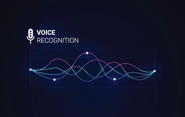 تشخیص صدا دستیار صدای شخصی فناوری تشخیص امواج موسیقی هوشمند نماد هوش مصنوعی آوازی میکروفون آینده‌نگر پس زمینه وکتور