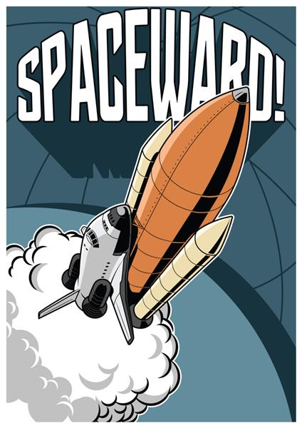 فضایی پرتاب موشک پوستر تبلیغات فضایی