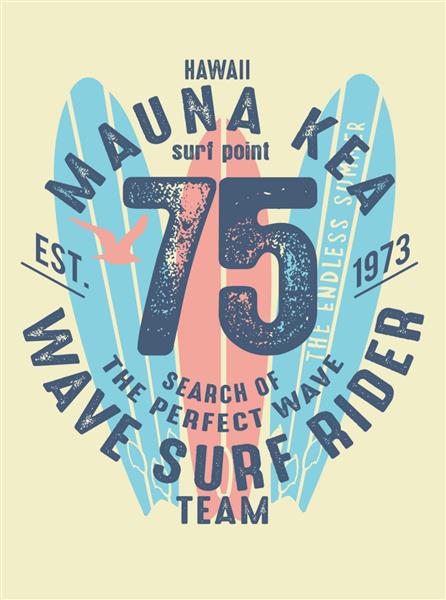 طراحی پرینت موج سواری برای چاپ تی شرت