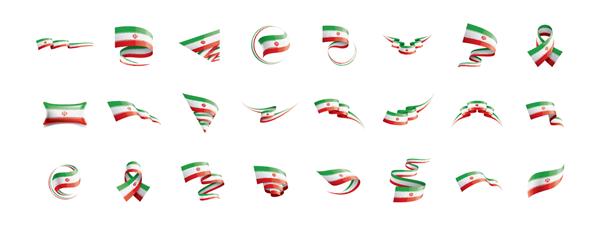 پرچم ایران تصویر وکتور در زمینه سفید
